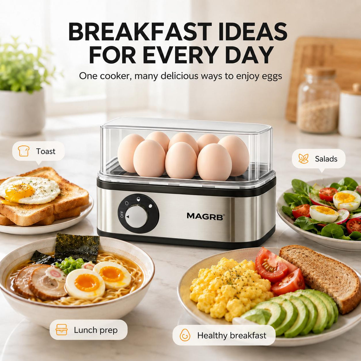🔥Early Black Friday-Multifunctional Egg Steamer with Clear Lid