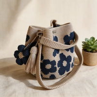 Blue- Floral Tote Bag