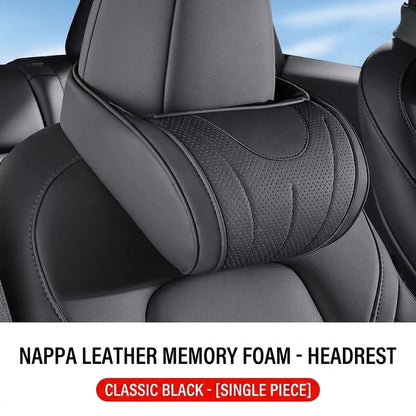 🔥50% OFF🎉Luxury Nappa Leather Car Neck Pillow – Premium Comfort & Support