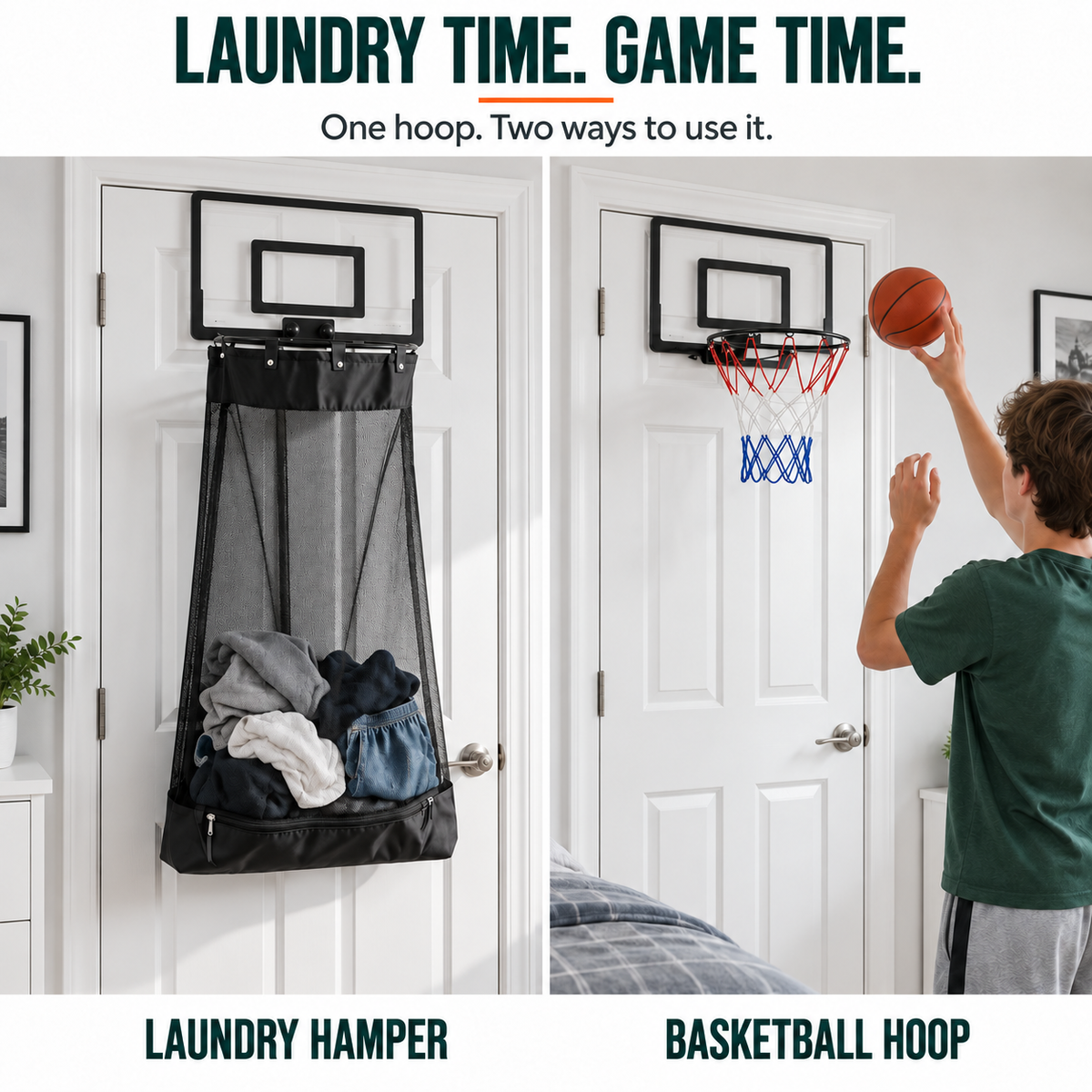 🔥 Special Offer 🔥2-in-1 Basketball-Shaped Laundry Hamper