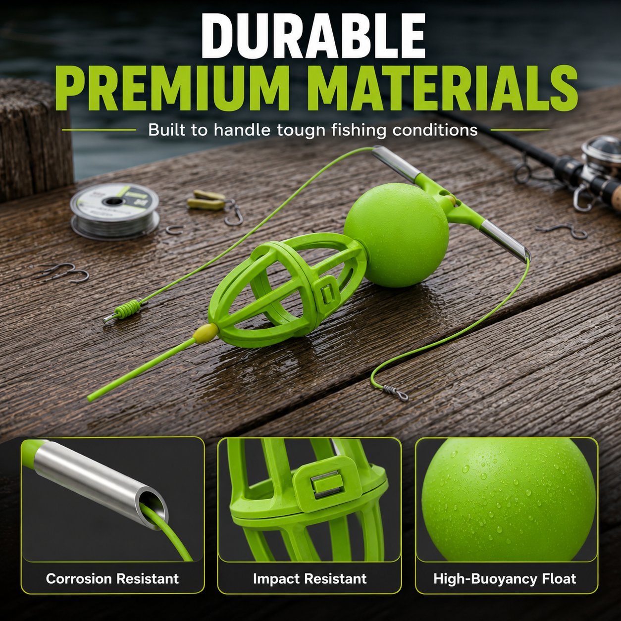 🎣 50% OFF Fishing Gear Deal – Tangle-Free Bottom-Up Feeder Basket System