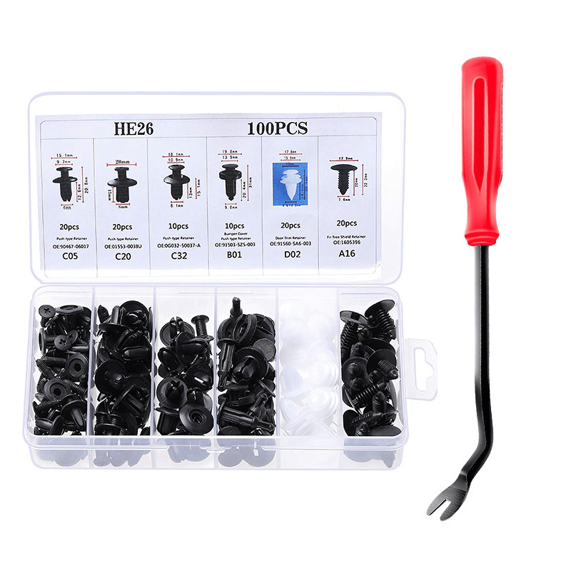 💥Only $10.99 Last Day Promotion!🎁Expansion Screw Clips Set for Automobiles Mudguard Leaf Plates Door Panel Clips(100 PCS)