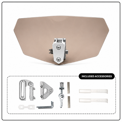 ❄️Summerfresh 50% Off!🏍️Adjustable Motorcycle Wind Deflector – Universal Windscreen Spoiler for Helmet Vibration, Wind Noise & Turbulence