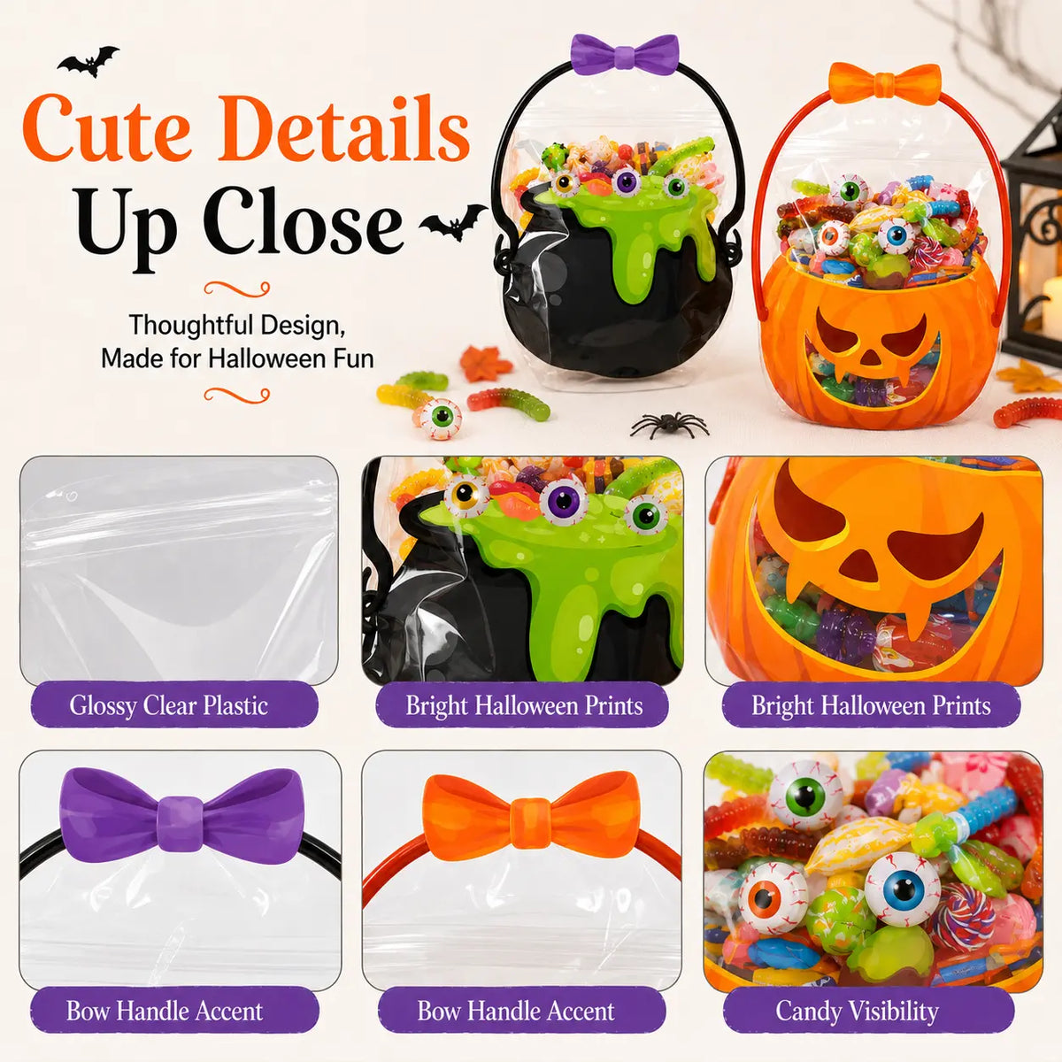 🎃 2026 Halloween Early Deal! 🎉Halloween Goodie Bags 🧡 Pumpkin & Cauldron Treat Bags