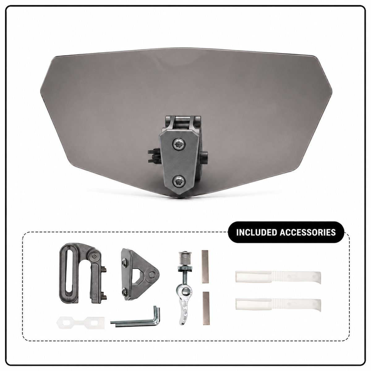 ❄️Summerfresh 50% Off!🏍️Adjustable Motorcycle Wind Deflector – Universal Windscreen Spoiler for Helmet Vibration, Wind Noise & Turbulence
