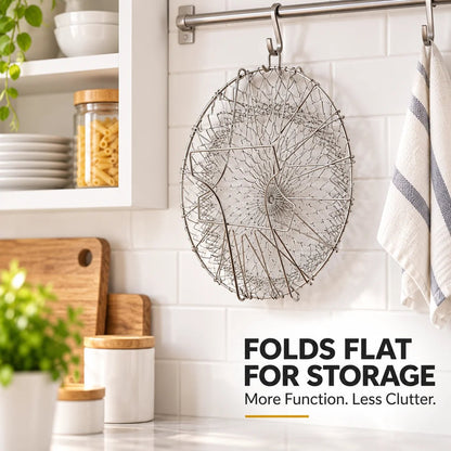 🔥 BUY 1 GET 1 FREE – Foldable 304 stainless steel frying basket and filter✨