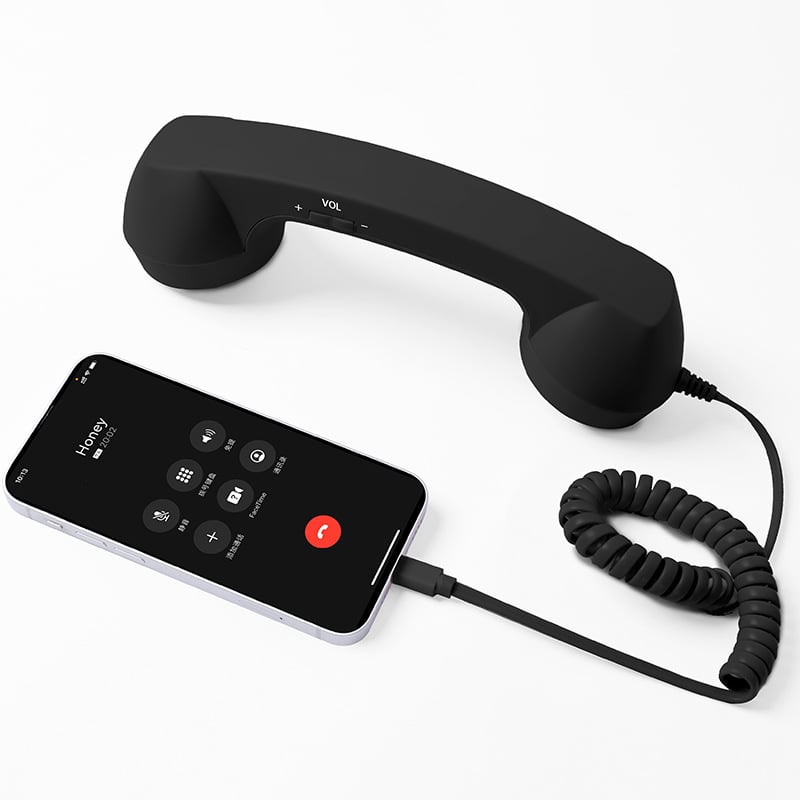 📞50% OFF NOW! Vintage Retro Telephone Handset – Wired Retro Phone Receiver for Smartphones, Ergonomic Curved Old-School Phone Handset, Cute Aesthetic Accessory & Unique Gift for Home & Desk