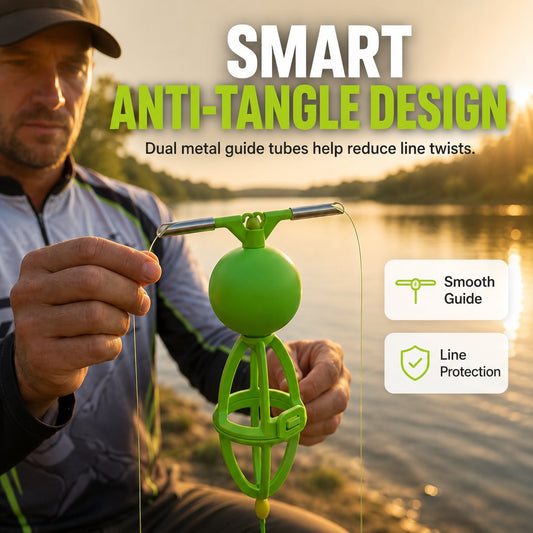 🎣 50% OFF Fishing Gear Deal – Tangle-Free Bottom-Up Feeder Basket System