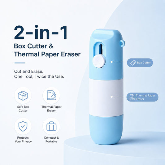 🔥HOT SALE✨2-in-1 Box Cutter & Thermal Paper Eraser