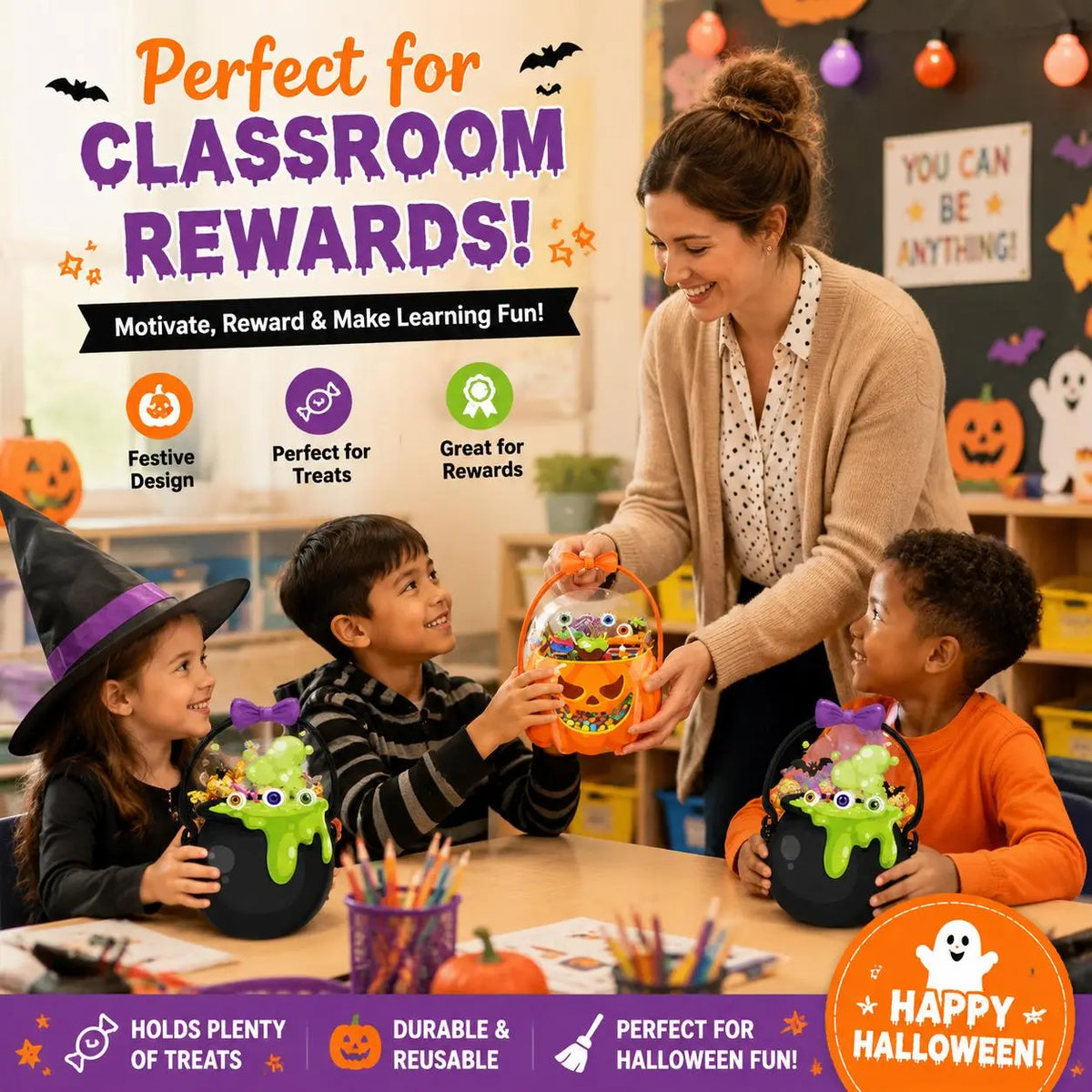 🎃 2026 Halloween Early Deal! 🎉Halloween Goodie Bags 🧡 Pumpkin & Cauldron Treat Bags