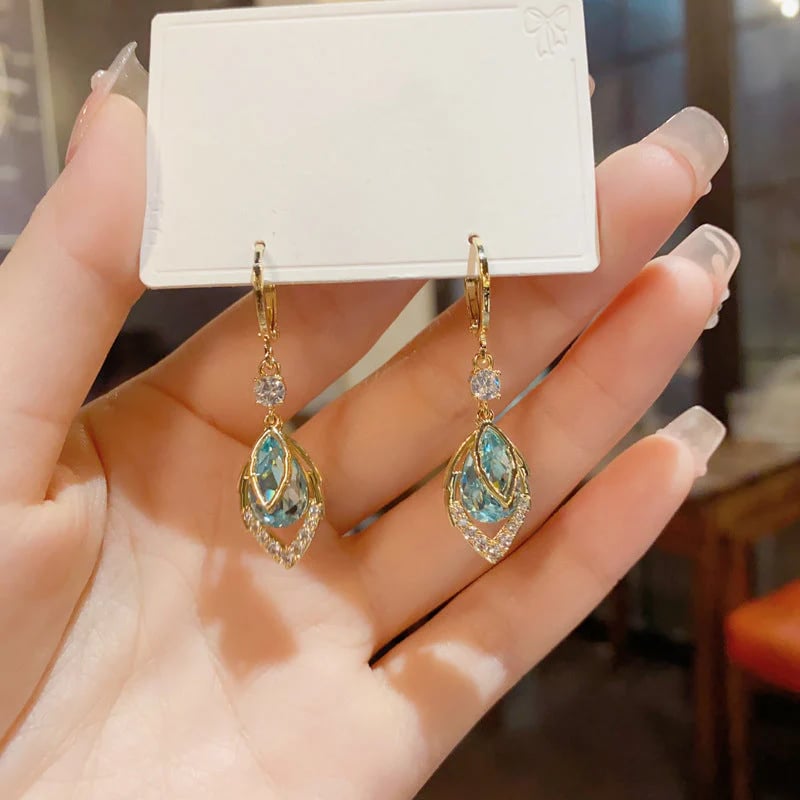 ⏳2026 Luxury Collection ⏰Sky Blue Drop Dangle Hoop Earrings💧💍