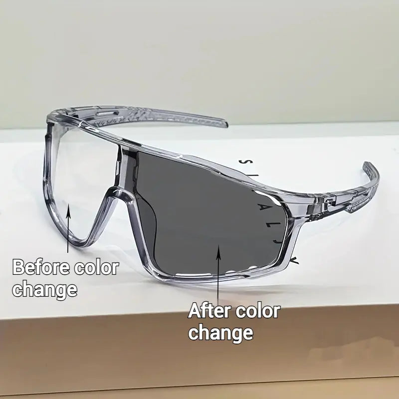✨ 50%off ✨ New Arrival: Photochromic UV-Protective Sports Sunglasses - Windproof & Sand-Resistant Cycling & Hiking Eyewear