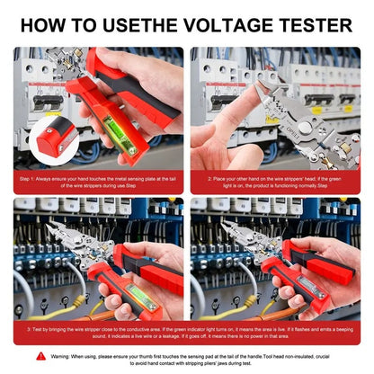 💥New products in 2026🔥16-in-1 Wire Stripping Pliers, Rechargeable Wire Strippers Tool with Voltage Tester&Alarms, Detectable 12-250V, Heavy-Duty Electrical Pliers&Wire Cutters