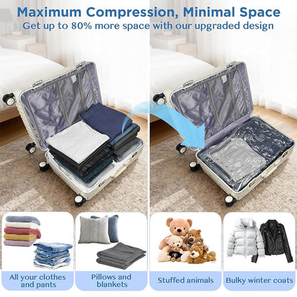 50% off 🔥 Wireless travel vacuum compression storage bag set, reusable ~ Increases space by up to 80%