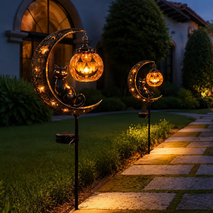 🎃 Halloween Early Bird Sale🌙 50% OFF Pumpkin Moon Garden Stake Light