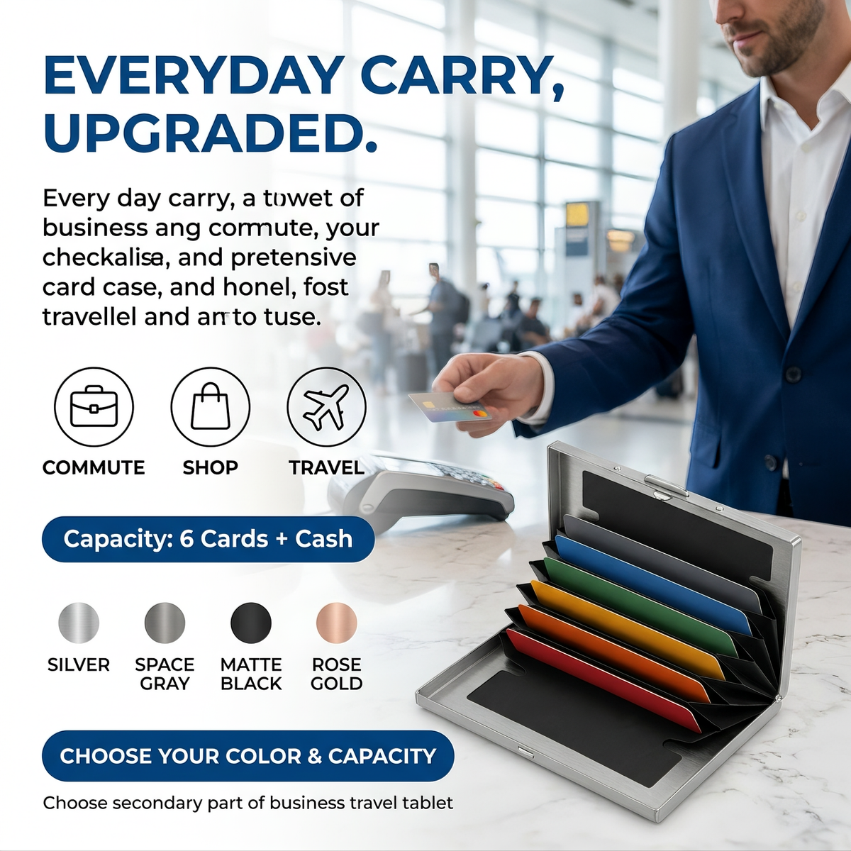 🔥RFID-Blocking Stainless Steel Card Wallet – Organized, Secure & Pocket-Ready 🔒