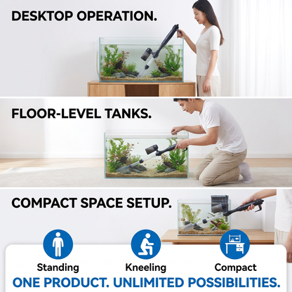 🐠50% OFF NOW! Electric Aquarium Gravel Cleaner – Powerful Suction Fish Tank Vacuum Siphon, Easy Gravel Cleaning & Water Changing, Automatic Aquarium Maintenance Tool