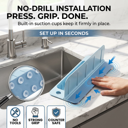 💧50%OFF💧Foldable Kitchen Sink Splash Guard ABS+TPE Water Splash Blocker