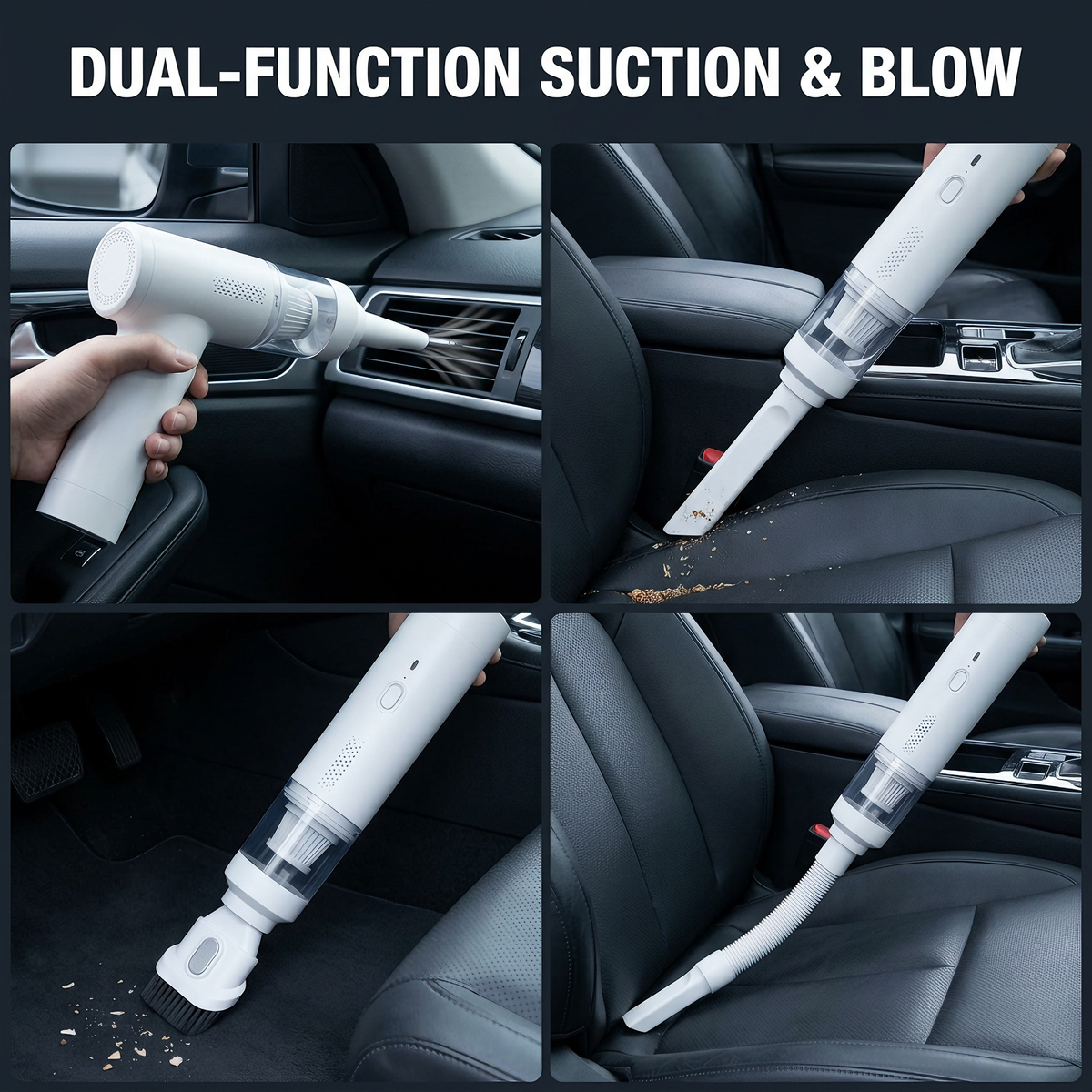 ✨4-in-1 Mini Car Portable Cordless Handheld Vacuum Cleaner