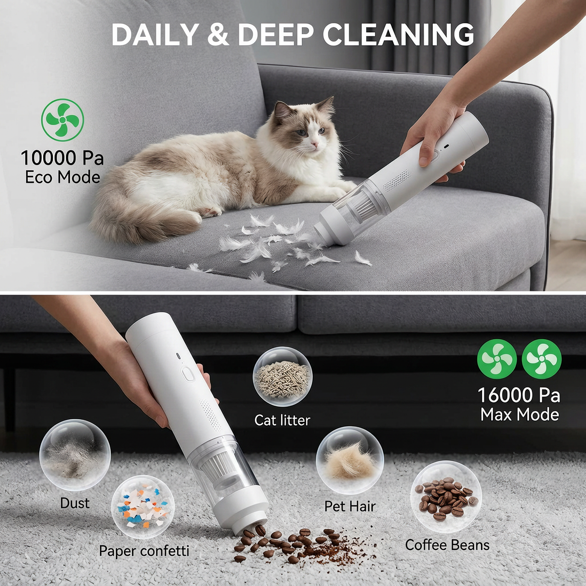 ✨4-in-1 Mini Car Portable Cordless Handheld Vacuum Cleaner