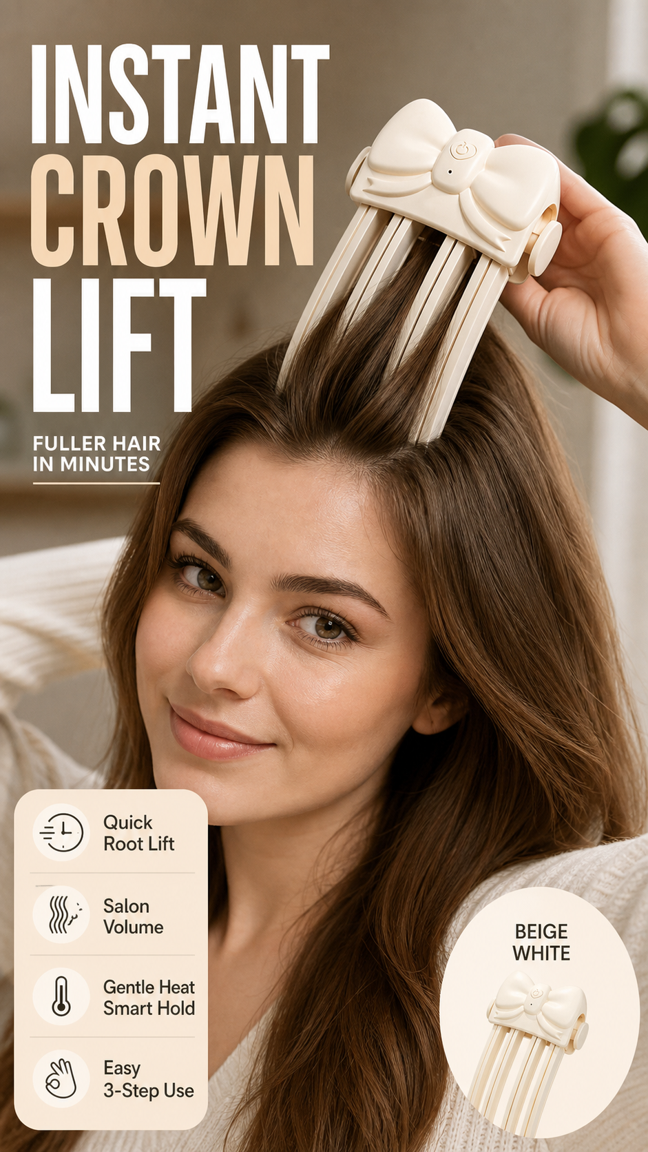 📢📢50% OFF !! ⏰Draadloze verwarmde volumeclip voor de haaraanzet - Stylingtool voor volume in de salon, speciaal voor fijn, futloos haar