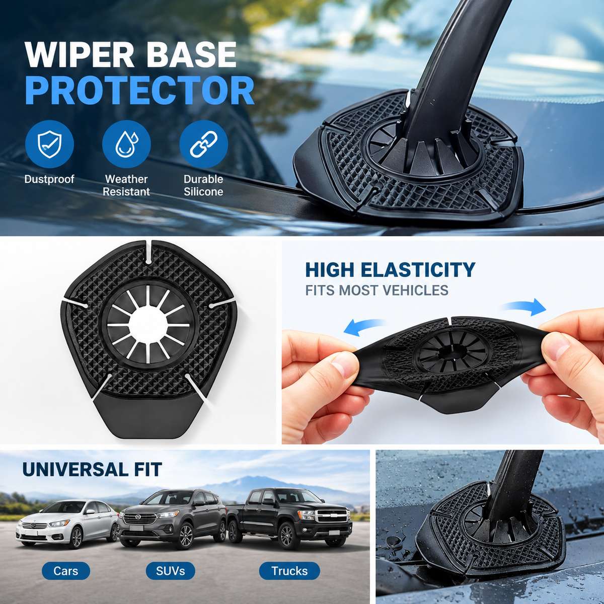 4-Pack Silicone Windshield Wiper Arm Protective Covers – Car Accessories 🚗