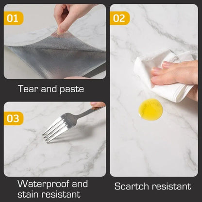 ⚡ 50% OFF🔪🏠 Self-Adhesive Marble Wall Panel – Waterproof & Scratch Resistant