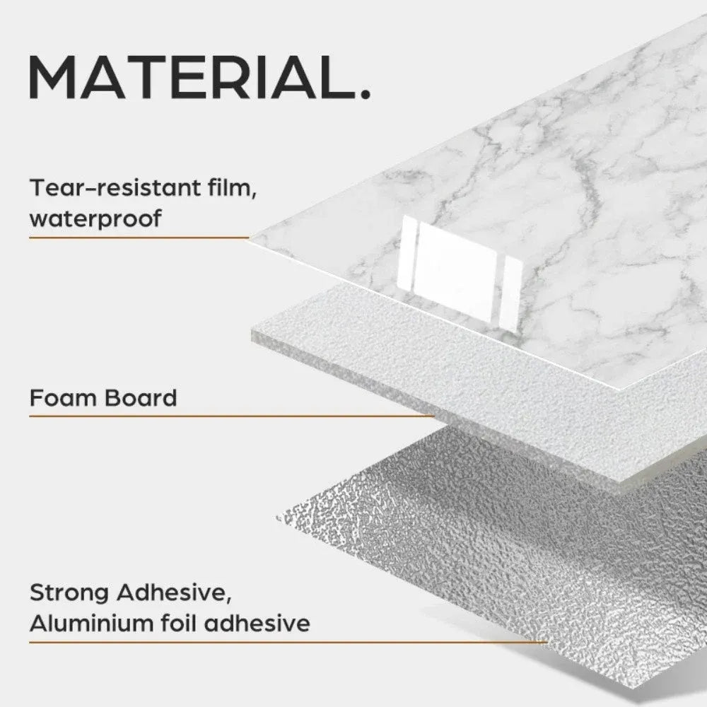 ⚡ 50% OFF🔪🏠 Self-Adhesive Marble Wall Panel – Waterproof & Scratch Resistant