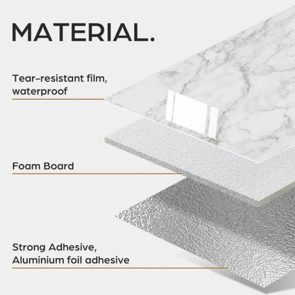 ⚡ 50% OFF🔪🏠 Self-Adhesive Marble Wall Panel – Waterproof & Scratch Resistant