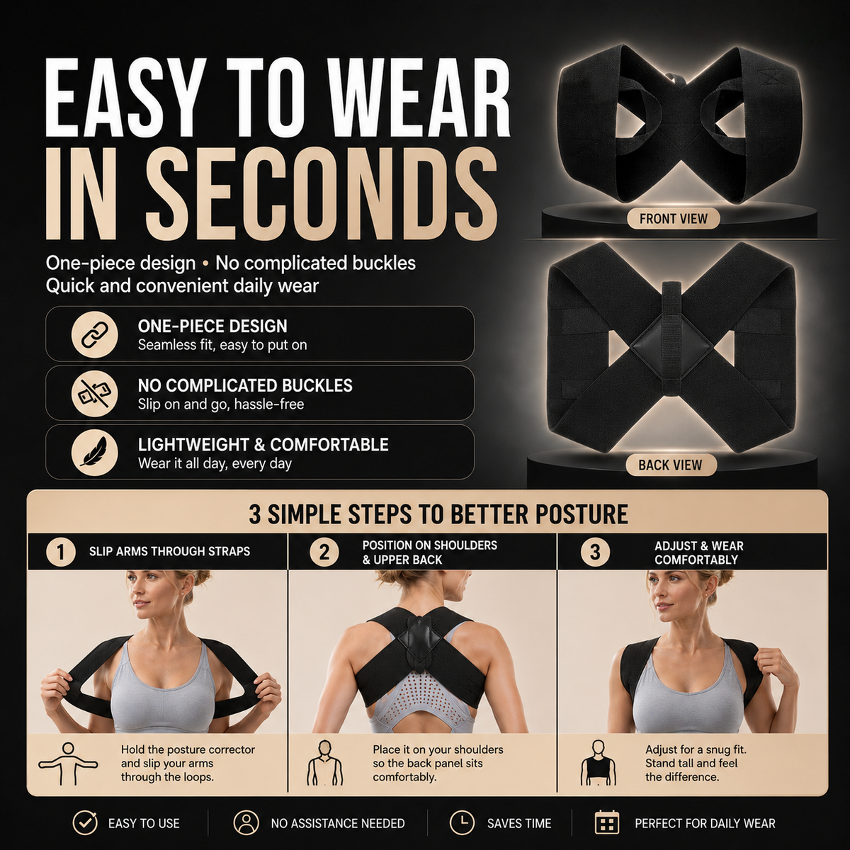 🔥50%OFF🔥Posture Corrector Shoulder Brace – Open Shoulders, Stand Taller & Feel Confident