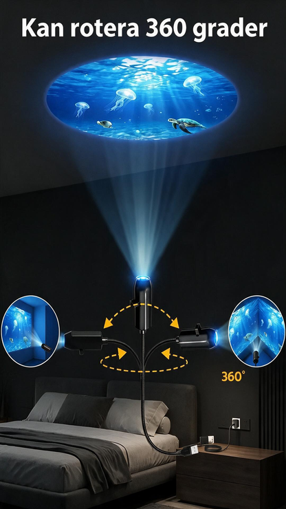 🌌 50 % RABATT NU! 💫 USB-lampa med stjärnhimmelprojektion – 13 utbytbara filmskivor & flexibel hals – perfekt för sovrummet ✨
