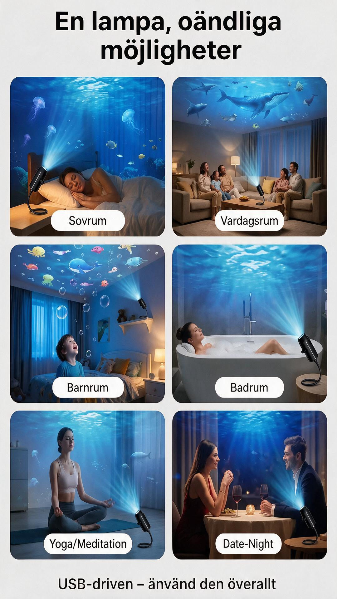 🌌 50 % RABATT NU! 💫 USB-lampa med stjärnhimmelprojektion – 13 utbytbara filmskivor & flexibel hals – perfekt för sovrummet ✨