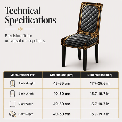 🪑 50% Off for a Limited Time! ✨ Chair Cover – Baroque-Style Gold-Foil Print