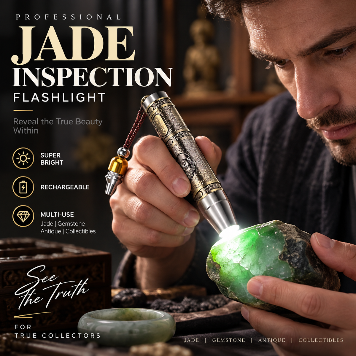 💰Get Rich Overnight💰Professional Multifunctional Gemstone Inspection Flashlight