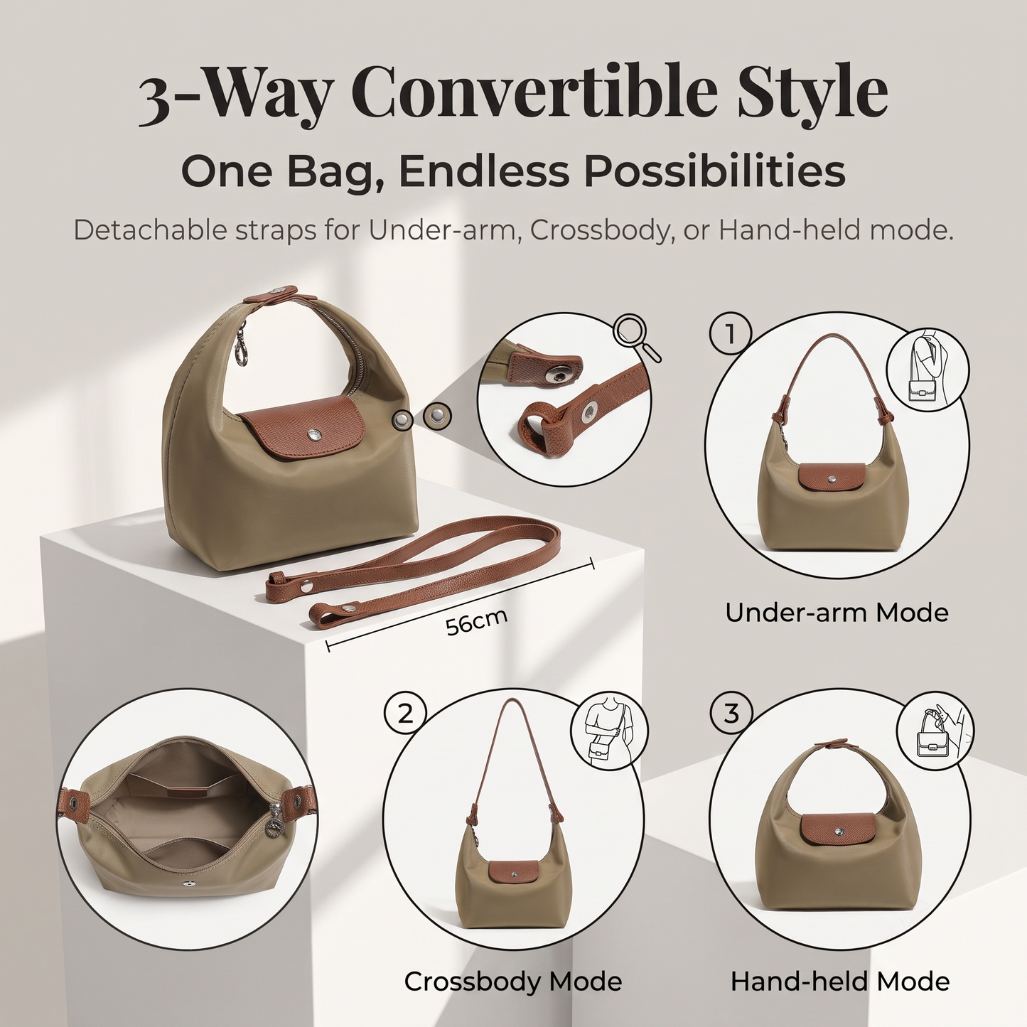 💥New Arrival💥3-in-1 Travel Bag: Crossbody, Shoulder, Clutch in One