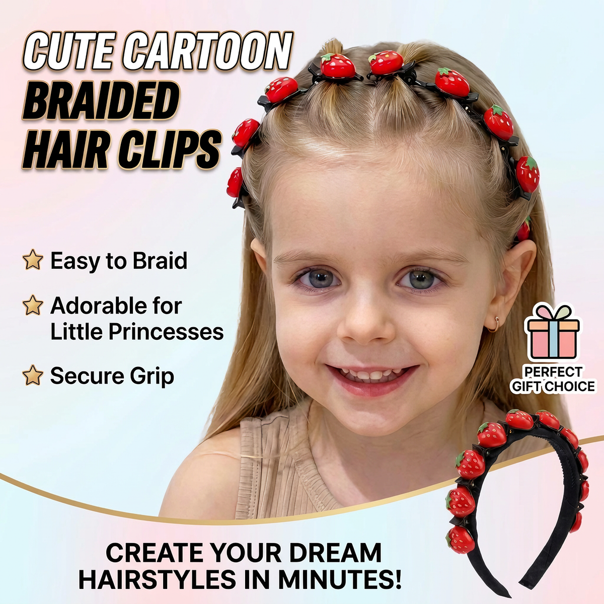 🎀 BUY 1 GET 1 FREE🌺 Kids Braided Hairpin – Easy 5‑min styling & cute cartoon designs ✨