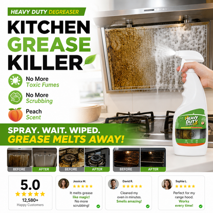 🔥BUY 1 GET 1 FREE🏆Heavy Duty Kitchen Degreaser Spray Powerful Grease Cleaner For Stovetops Ovens Range Hoods Counters And More