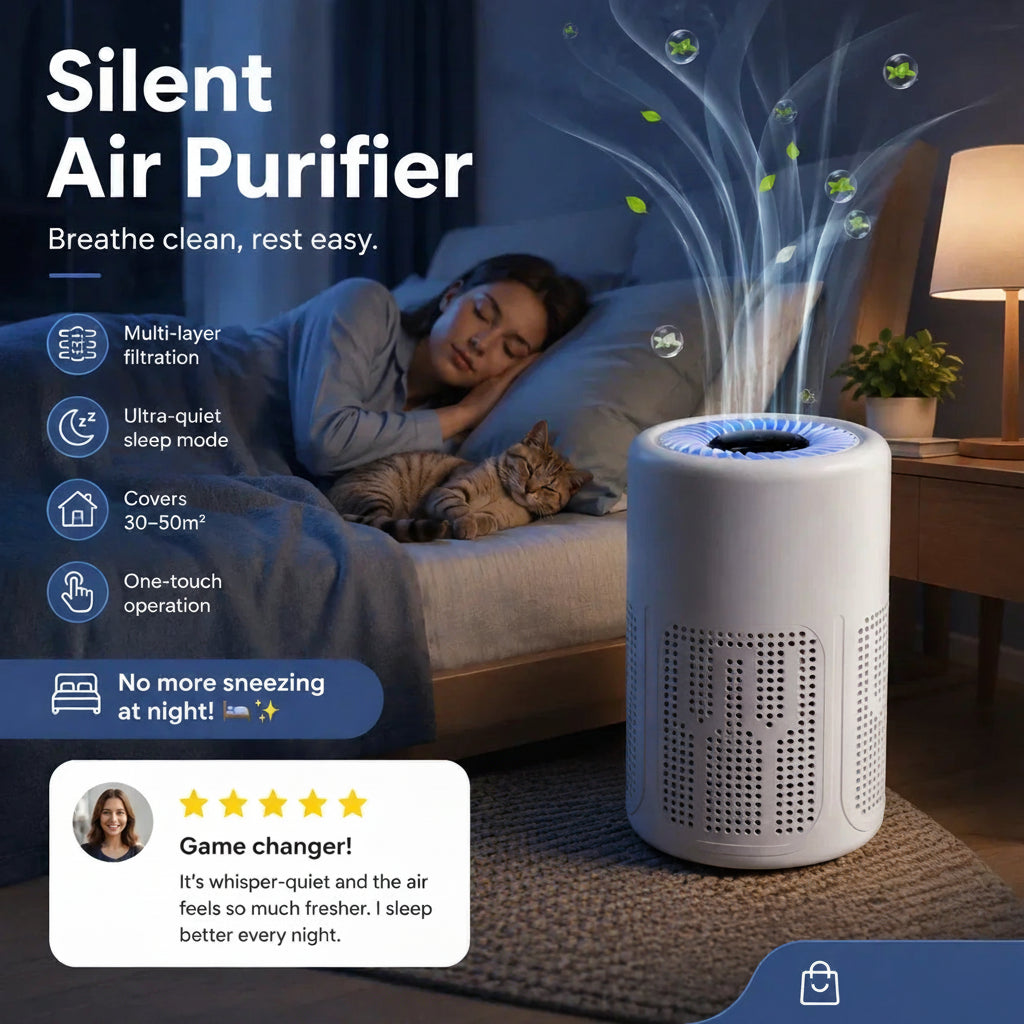 🔥Today’s Special Offer — 50% OFF Compact, Silent & Energy-Efficient Air Purifier – Ideal for Pet Hair, Dust & Allergies