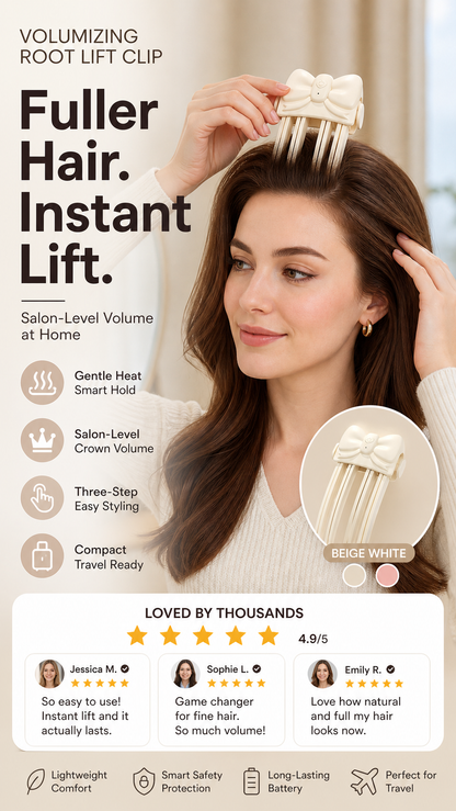 📢📢50% OFF !! ⏰Draadloze verwarmde volumeclip voor de haaraanzet - Stylingtool voor volume in de salon, speciaal voor fijn, futloos haar