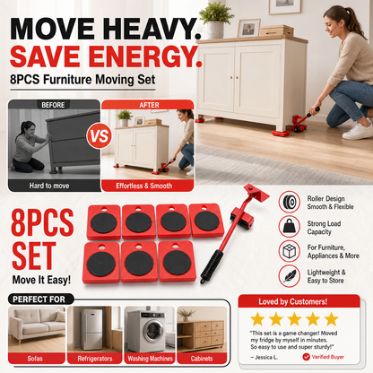 🛋️ Now at half price! 🔄 The ultimate furniture-moving tool—features 360° rotation and a load capacity of up to 800 lbs. 🏠
