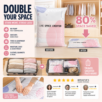 🔥2026 Hot Sale🔥No-Pump Large Vacuum Storage Compression Bags