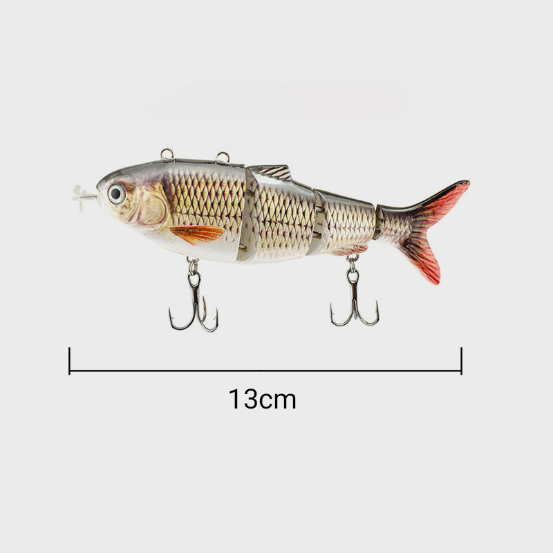 Multi-jointed robotic fishing lure with LED