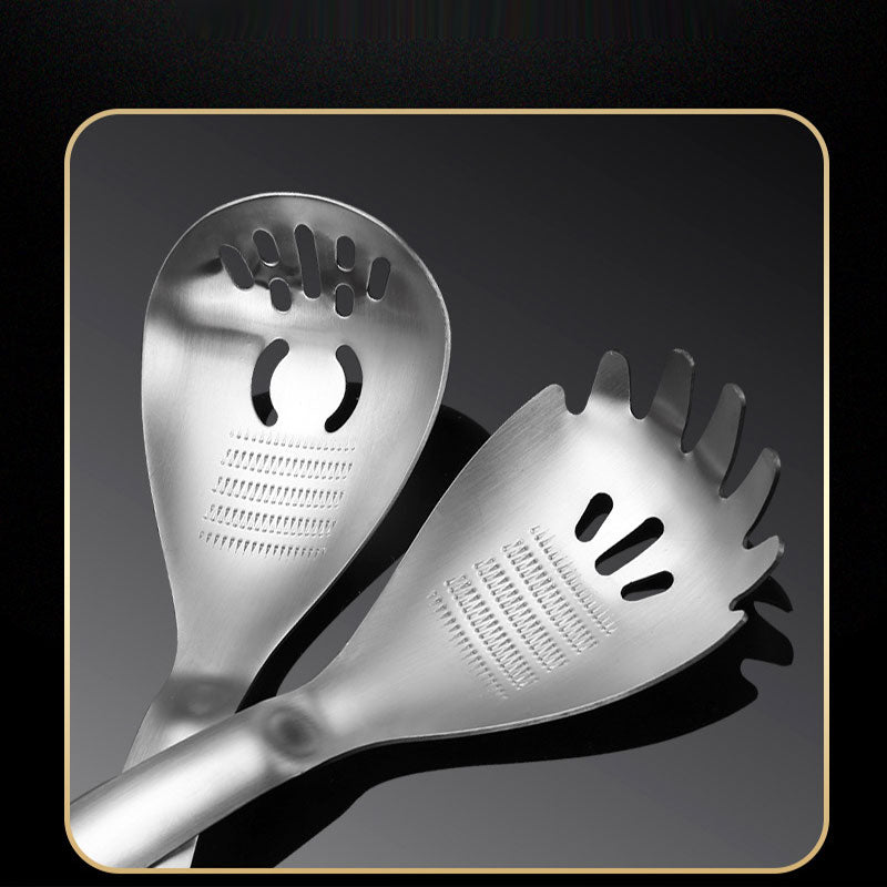 🔥Today Only 50% OFF 5‑in‑1 Stainless Steel Multi‑Purpose Kitchen Spoon: Drain, Grind, Scoop & Bottle Opener 🧑‍🦳💪