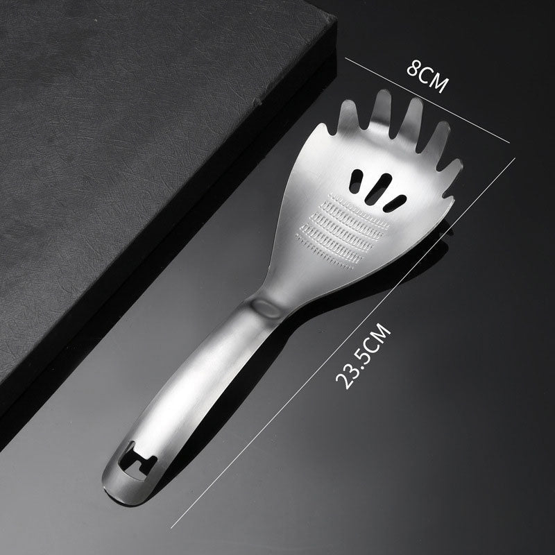 🔥Today Only 50% OFF 5‑in‑1 Stainless Steel Multi‑Purpose Kitchen Spoon: Drain, Grind, Scoop & Bottle Opener 🧑‍🦳💪