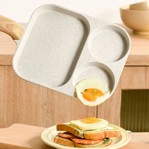 🍳 Limited-Time Half-Price Sale 🔥 3-Section Non-Stick Pan — Cook Three Ingredients at Once