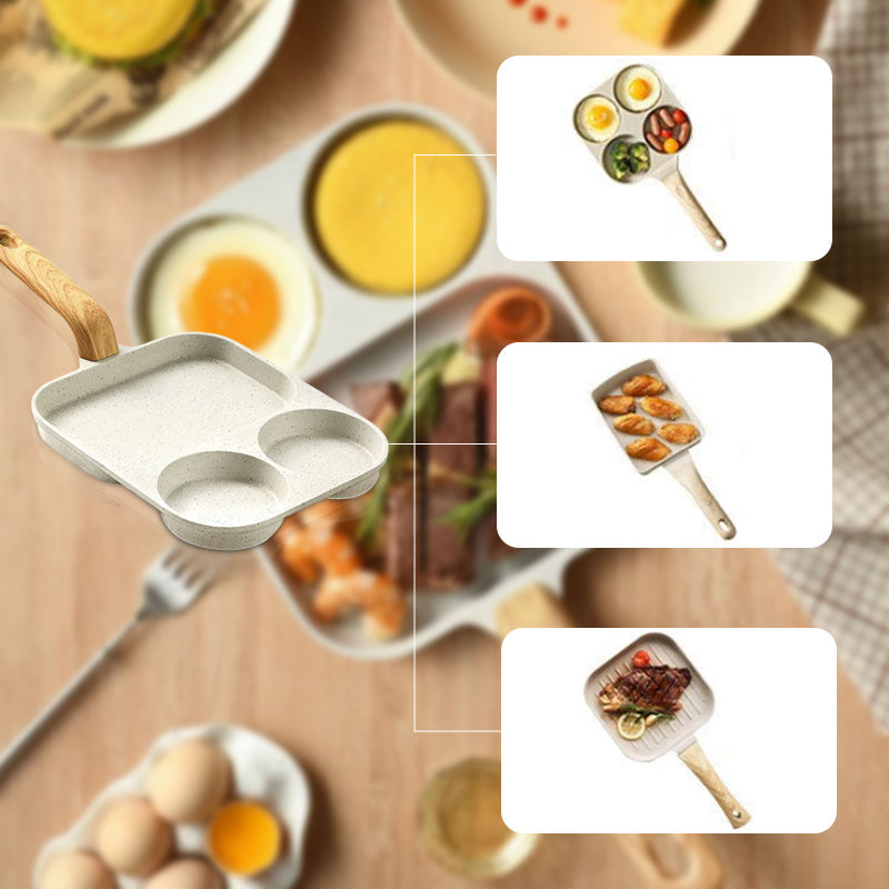 🍳 Limited-Time Half-Price Sale 🔥 3-Section Non-Stick Pan — Cook Three Ingredients at Once