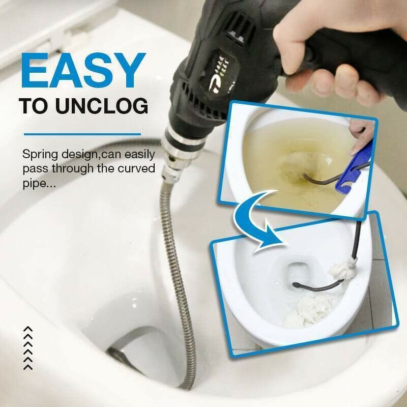 🚿 50% OFF! 🎉 Electric Spring for Drain Cleaner – Powerful, Flexible & Lightweight 🪠📦