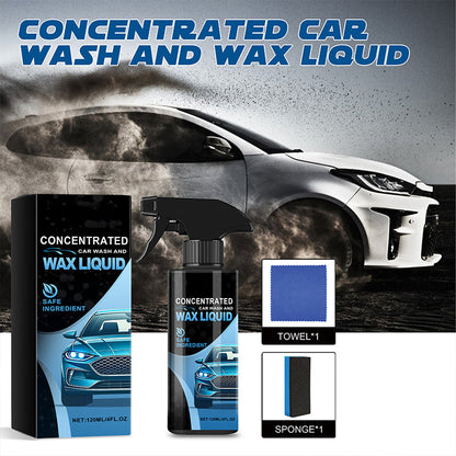 🚗✨🔥Buy‑One‑Get‑One‑Free When You Order Today! Concentrated Car Wash & Wax Liquid, Gentle & Effective Detailing Spray Kit with Sponge and Microfiber Cloth