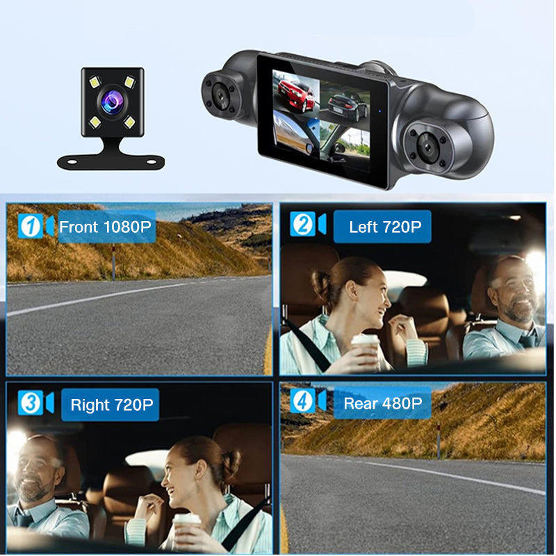 🔥2026 Bestseller💞🚗📹 4-Channel 1080P Dash Cam – 50% OFF! Front, rear & 2 side cameras – full coverage, parking mode, G-sensor. 🔥🛡️