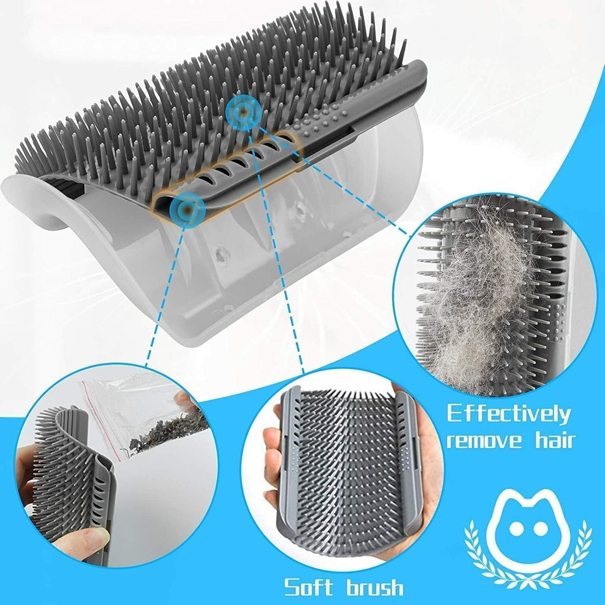 🐱 Cat Self-Grooming Brush – Massage & Collect Loose Hair